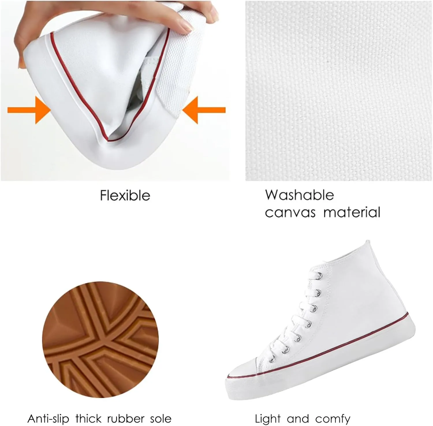 Womens Canvas Sneakers High Top Lace ups Casual Walking Shoes