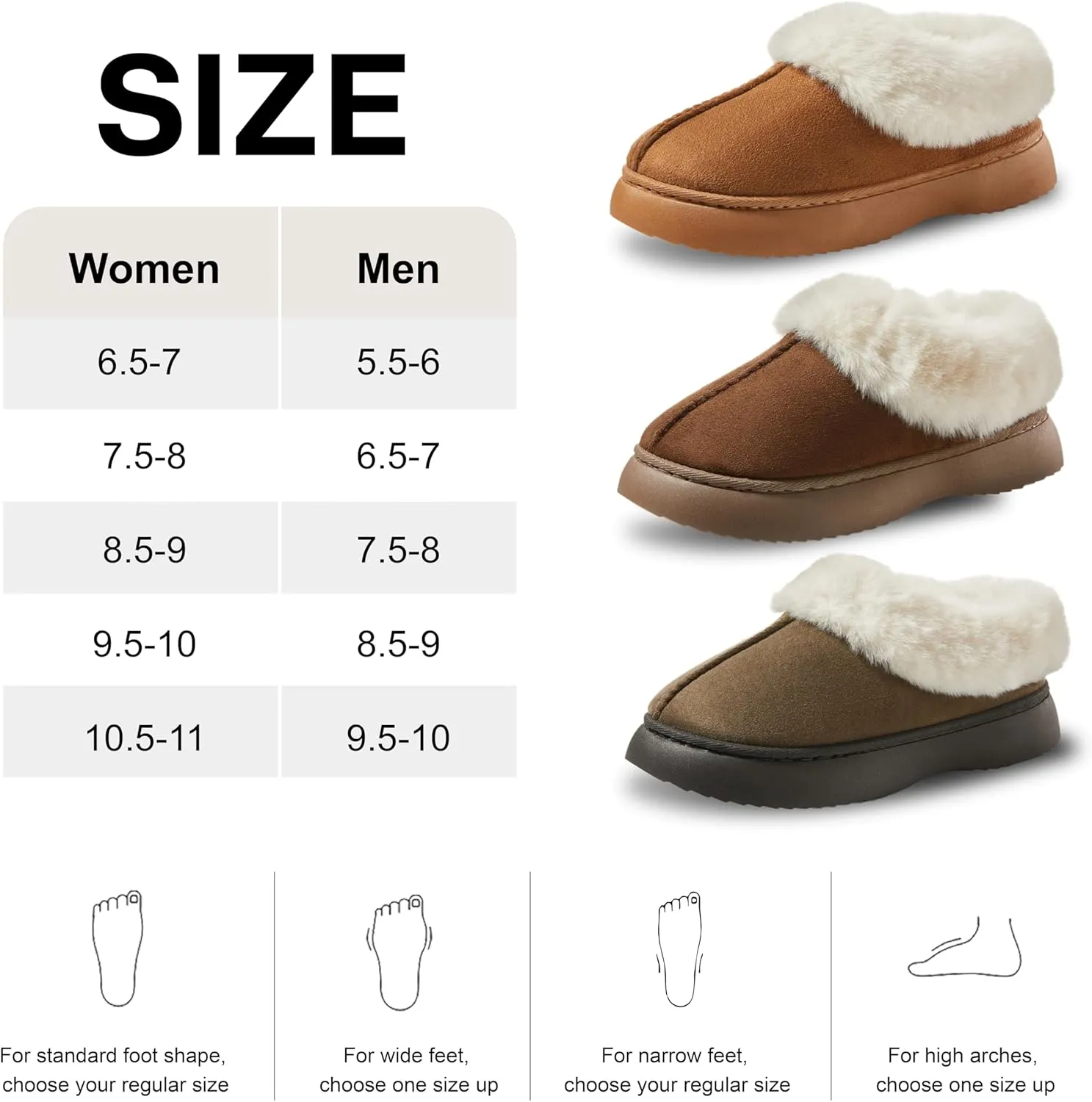 Women's Closed-back Slippers Comfy Outdoor Indoor House Shoes with Fuzzy Collar
