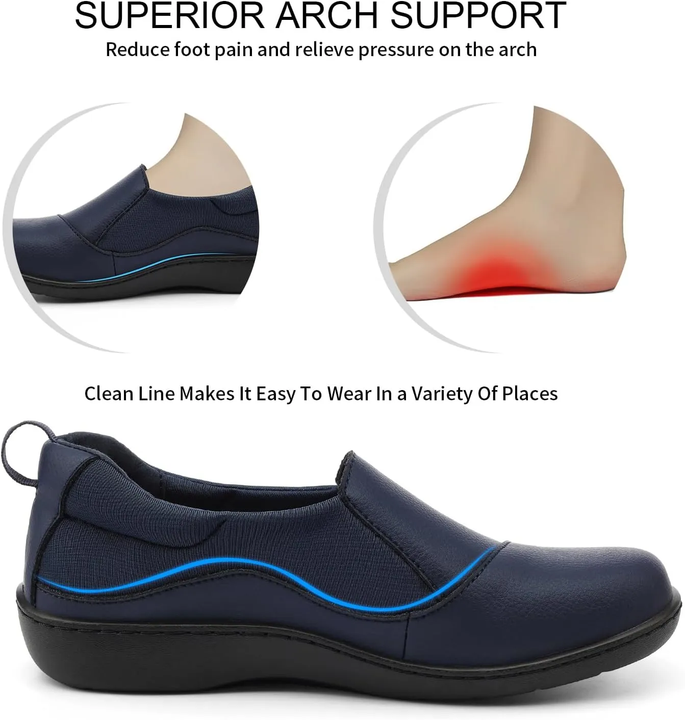 Women's Comfort Leather Loafers Cute Casual Slip On Lightweight Walking Flats Everyday Work Shoes