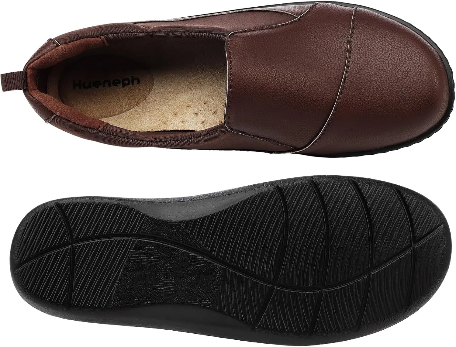 Women's Comfort Leather Loafers Cute Casual Slip On Lightweight Walking Flats Everyday Work Shoes