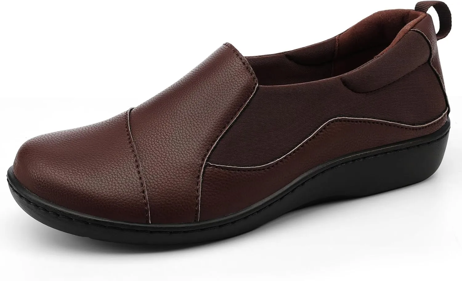 Women's Comfort Leather Loafers Cute Casual Slip On Lightweight Walking Flats Everyday Work Shoes