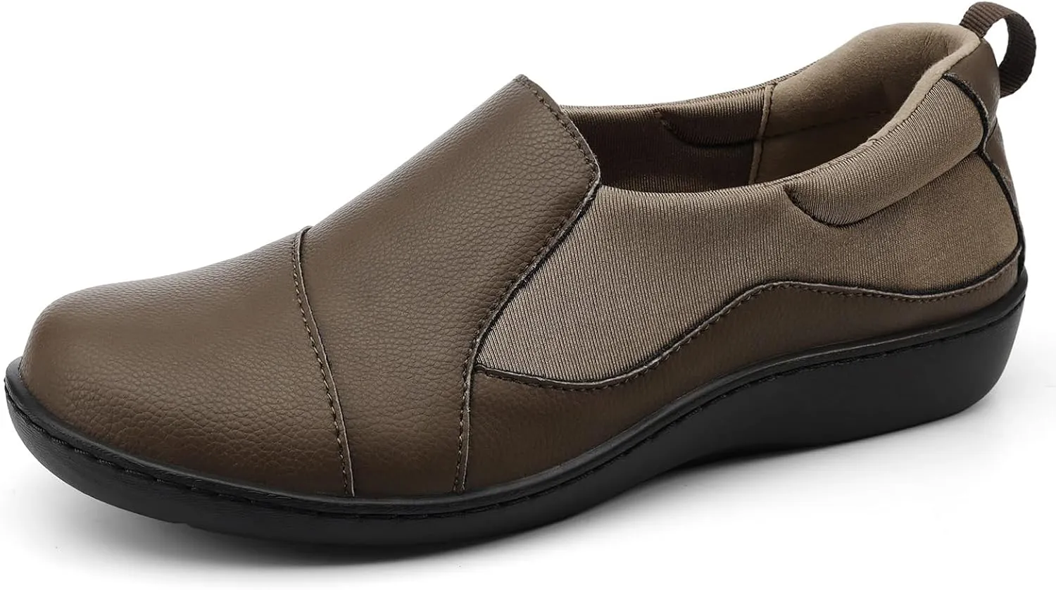 Women's Comfort Leather Loafers Cute Casual Slip On Lightweight Walking Flats Everyday Work Shoes