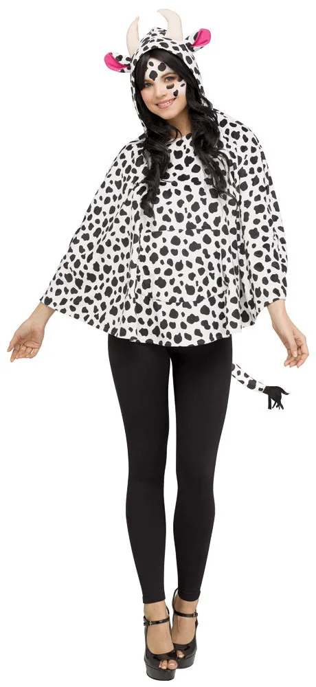 Women's Cow Hooded Poncho