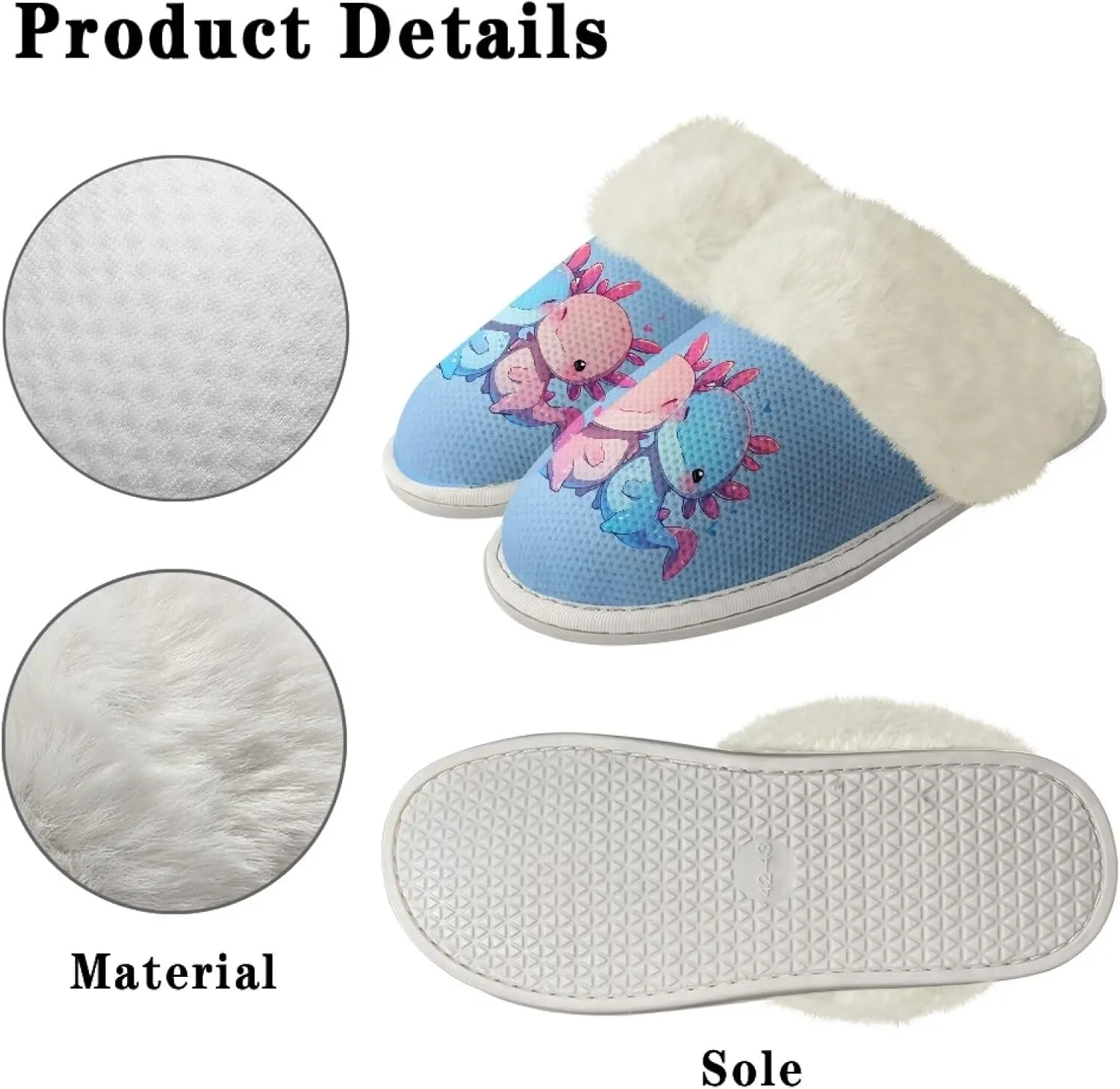 Womens Fuzzy Slippers with Warm Faux Fur Collar Bootie Slippers Comfortable Anti-Slip House Slippers Plush Lined Slide Sandal for All Seasons Shoes Winter House Shoes
