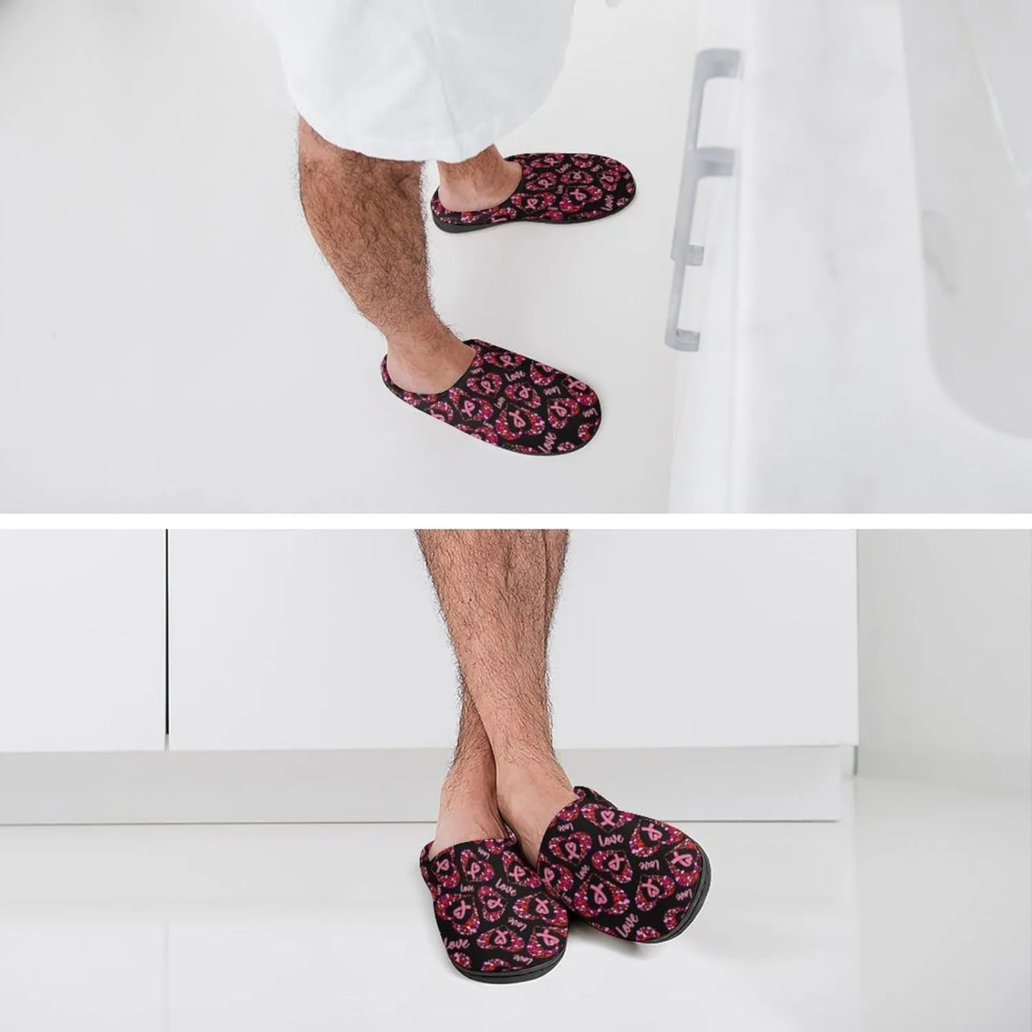 Womens Home Slippers Warm Bedroom Slip-On Shoes Mens Halloween Slippers Soft Cotton House Clog Slippers Indoor Outdoor