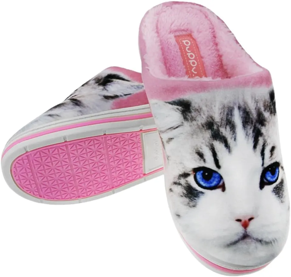 Womens Indoor Warm Fleece Slippers Ladies Girls Cartoon Winter Soft Cozy Booties Non-slip Plush Slip-on Shoes Ankle Boots
