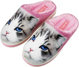 Womens Indoor Warm Fleece Slippers Ladies Girls Cartoon Winter Soft Cozy Booties Non-slip Plush Slip-on Shoes Ankle Boots