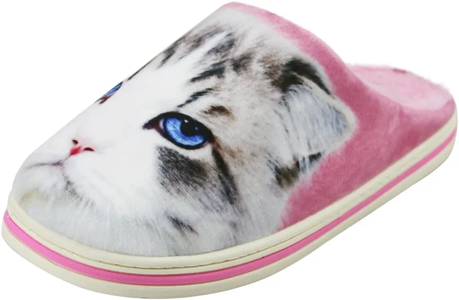Womens Indoor Warm Fleece Slippers Ladies Girls Cartoon Winter Soft Cozy Booties Non-slip Plush Slip-on Shoes Ankle Boots