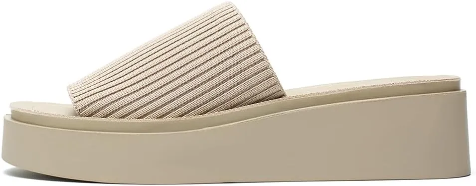 Women's knit platform sandal with Memory Foam