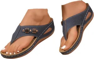 Women's Platform Wedge Flip Flops 2025 Summer Casual Fashionable Hollow Out Walking Wide Width Slides Comfortable Backless Mules Adjustable Slide Walking Shoes with Arch Support