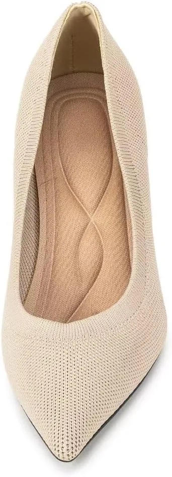 Women's Pumps Pointed Toe Kitten Heel Slip On Dressy Casual Shoes