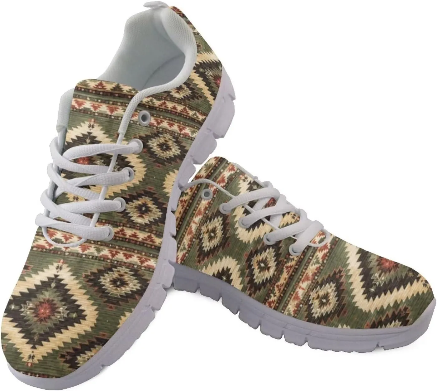Women's Road Running Shoes Aztec Women Tennis Shoes Comfy Sneakers