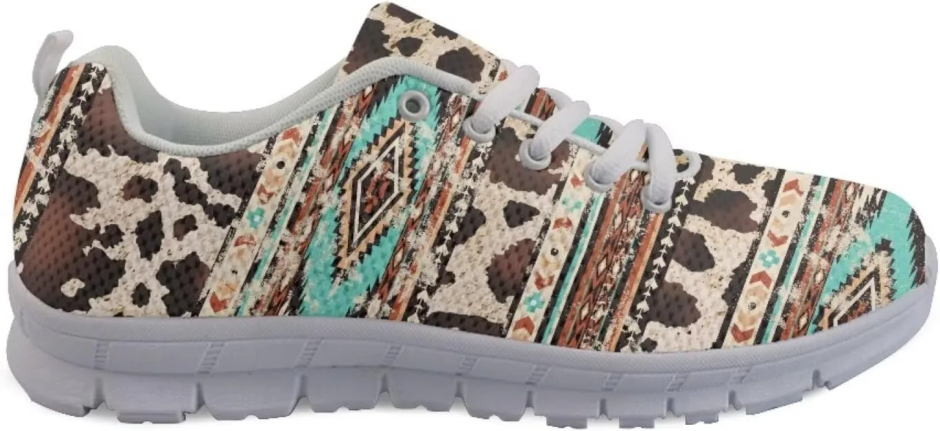 Women's Road Running Shoes Aztec Women Tennis Shoes Comfy Sneakers