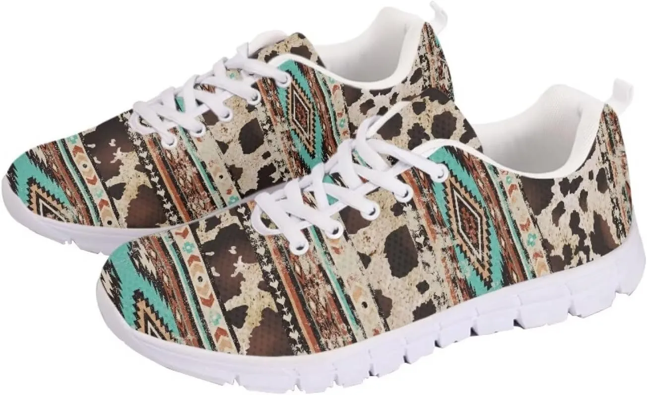 Women's Road Running Shoes Aztec Women Tennis Shoes Comfy Sneakers