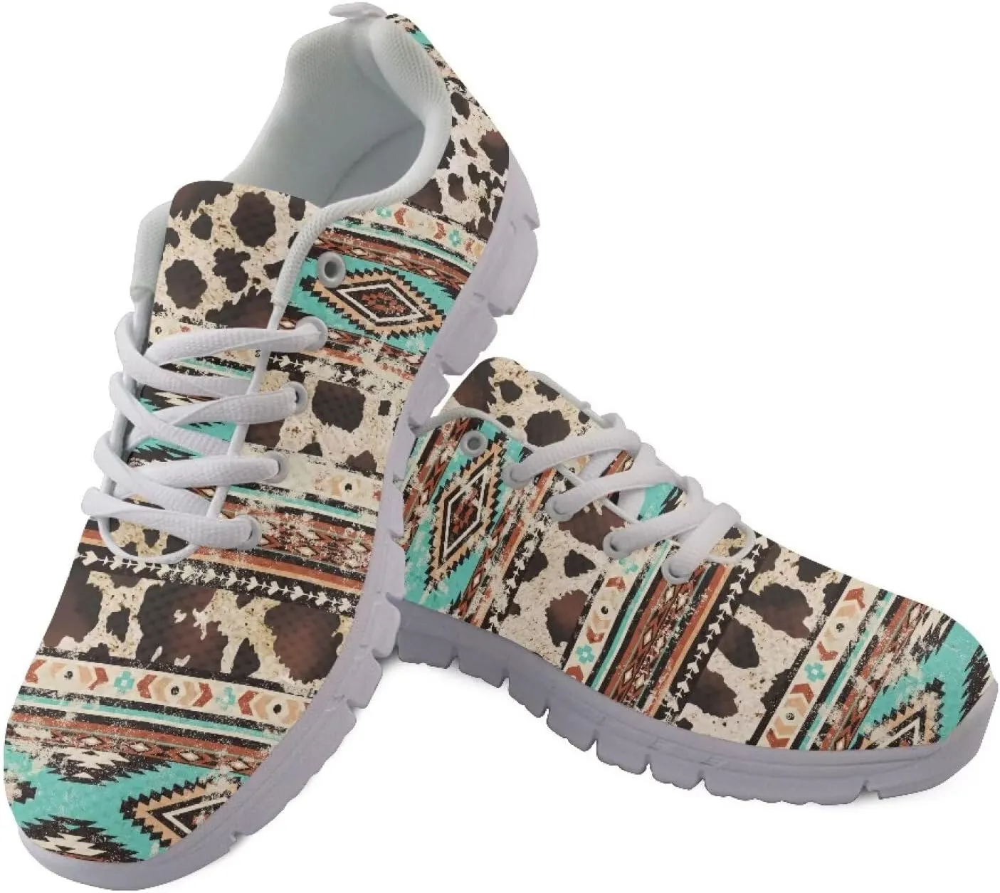 Women's Road Running Shoes Aztec Women Tennis Shoes Comfy Sneakers