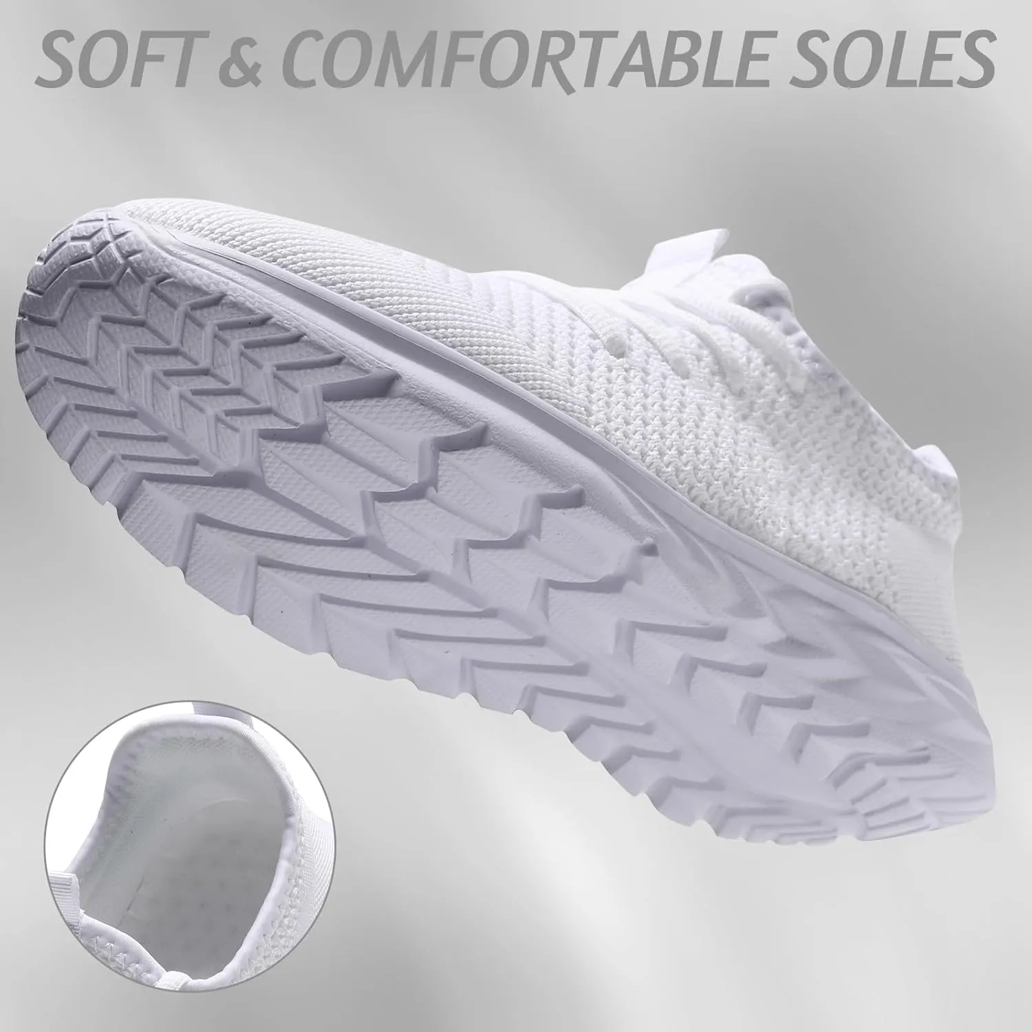 Womens Running Shoes Lightweight Tennis Shoes Slip On Walking Shoes Breathable Sneakers for Gym Travel Work