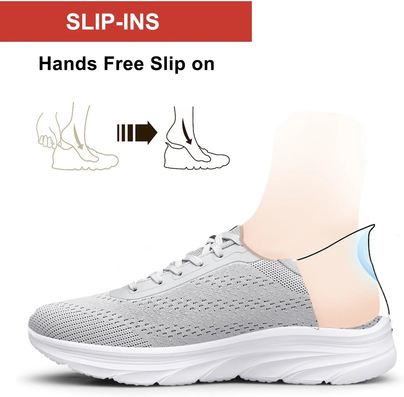 Women's Running Shoes Slip On Walking Shoes Lightweight Tennis Workout Gym Shoes Sneakers