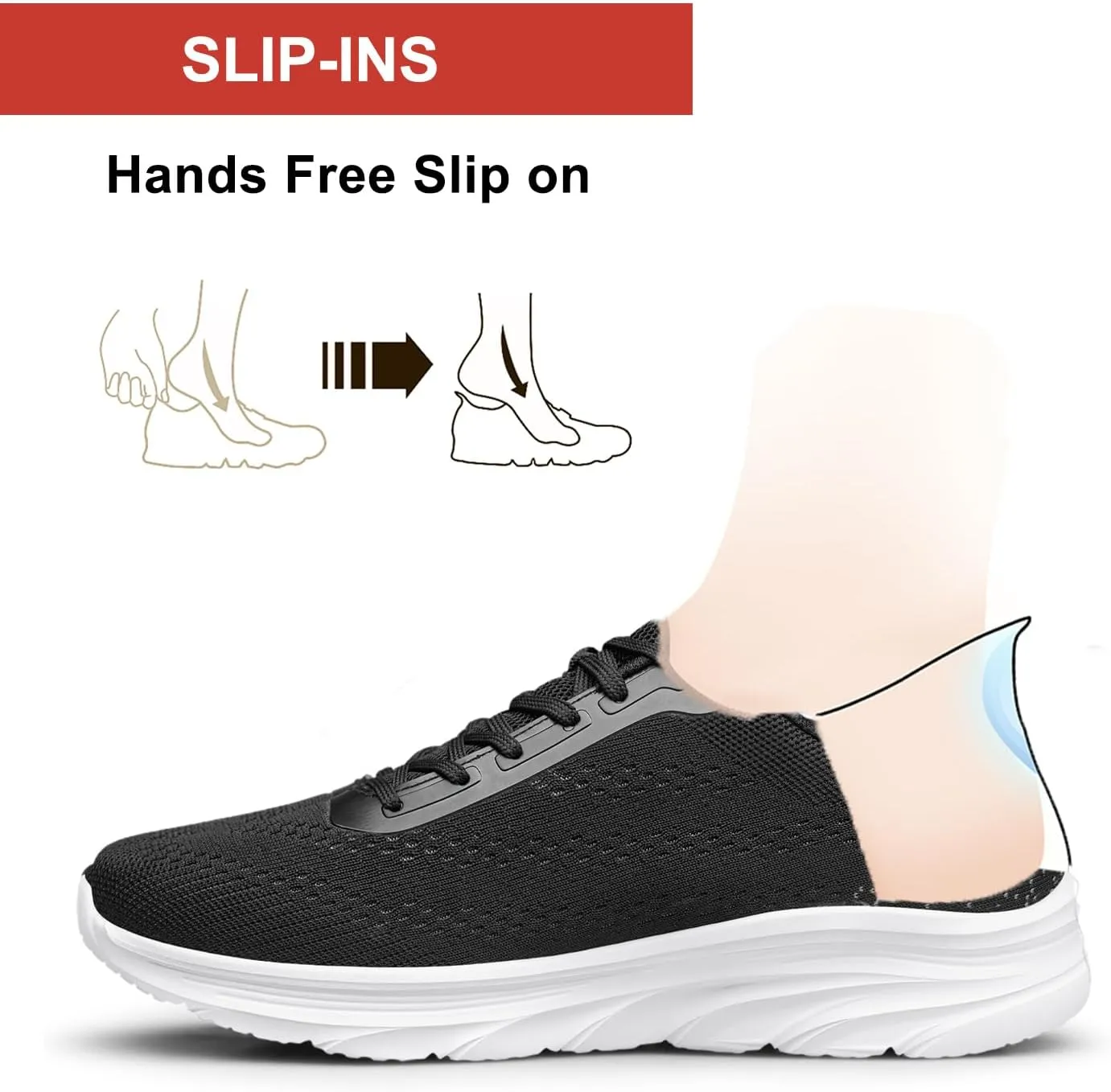Women's Running Shoes Slip On Walking Shoes Lightweight Tennis Workout Gym Shoes Sneakers