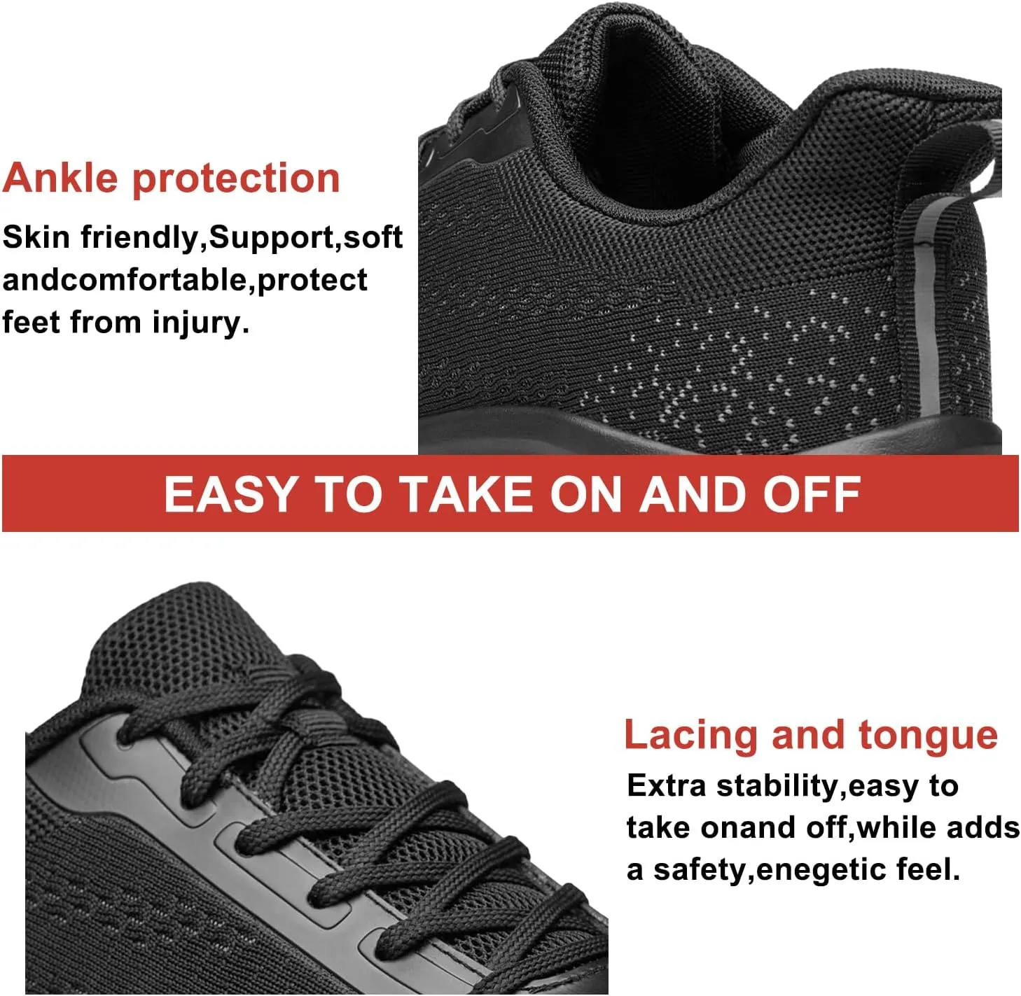 Women's Running Shoes Slip On Walking Shoes Lightweight Tennis Workout Gym Shoes Sneakers