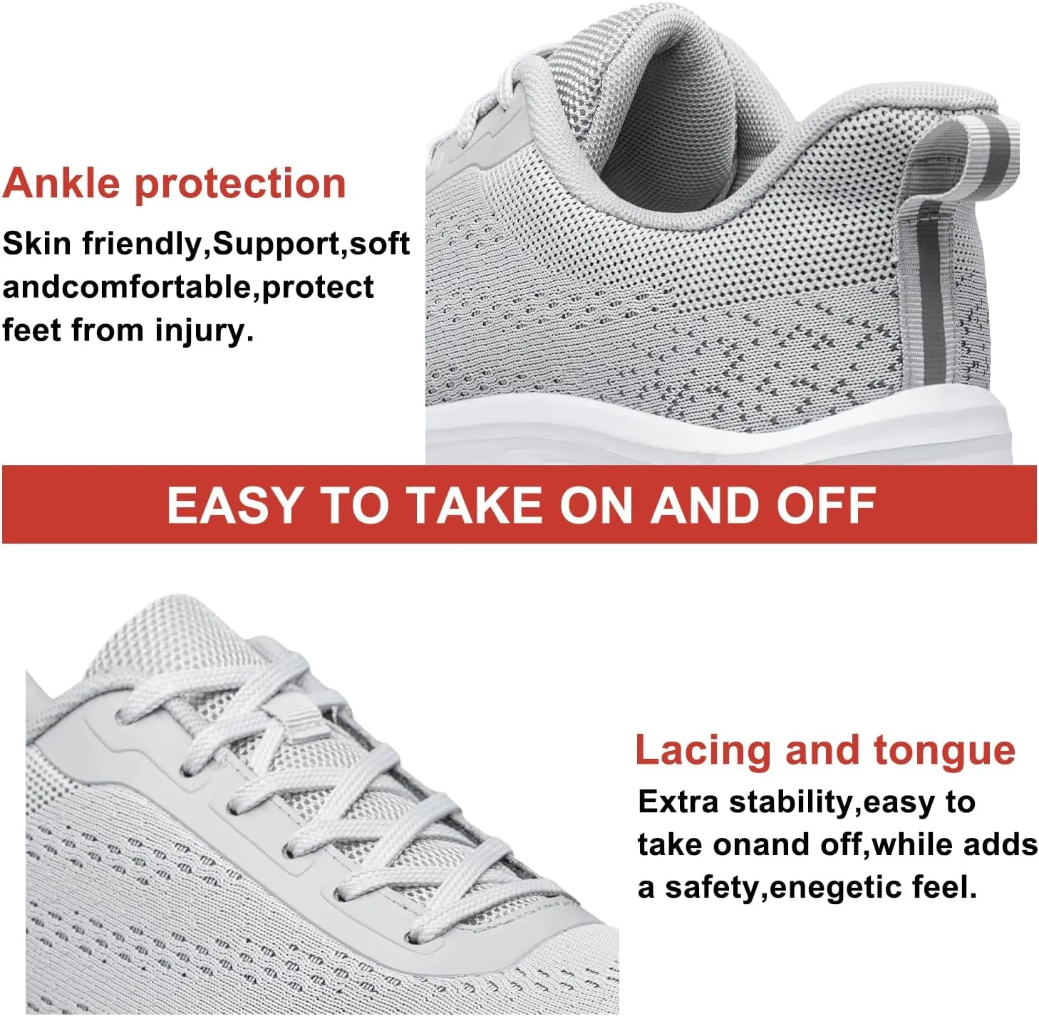 Women's Running Shoes Slip On Walking Shoes Lightweight Tennis Workout Gym Shoes Sneakers