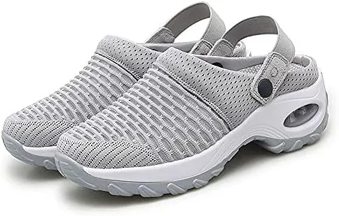 Women's Slip-On Mule Sneakers, Breathable Knit Casual Outdoor Walking Shoes, Soft and Comfortable Sports Sandals