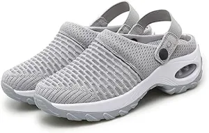 Women's Slip-On Mule Sneakers, Breathable Knit Casual Outdoor Walking Shoes, Soft and Comfortable Sports Sandals