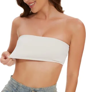 Women's Sports Bandeau Causal Tube Top Bra Strapless Wireless Non-Slip Detachable Padded Seamless Stretchy Bralettes