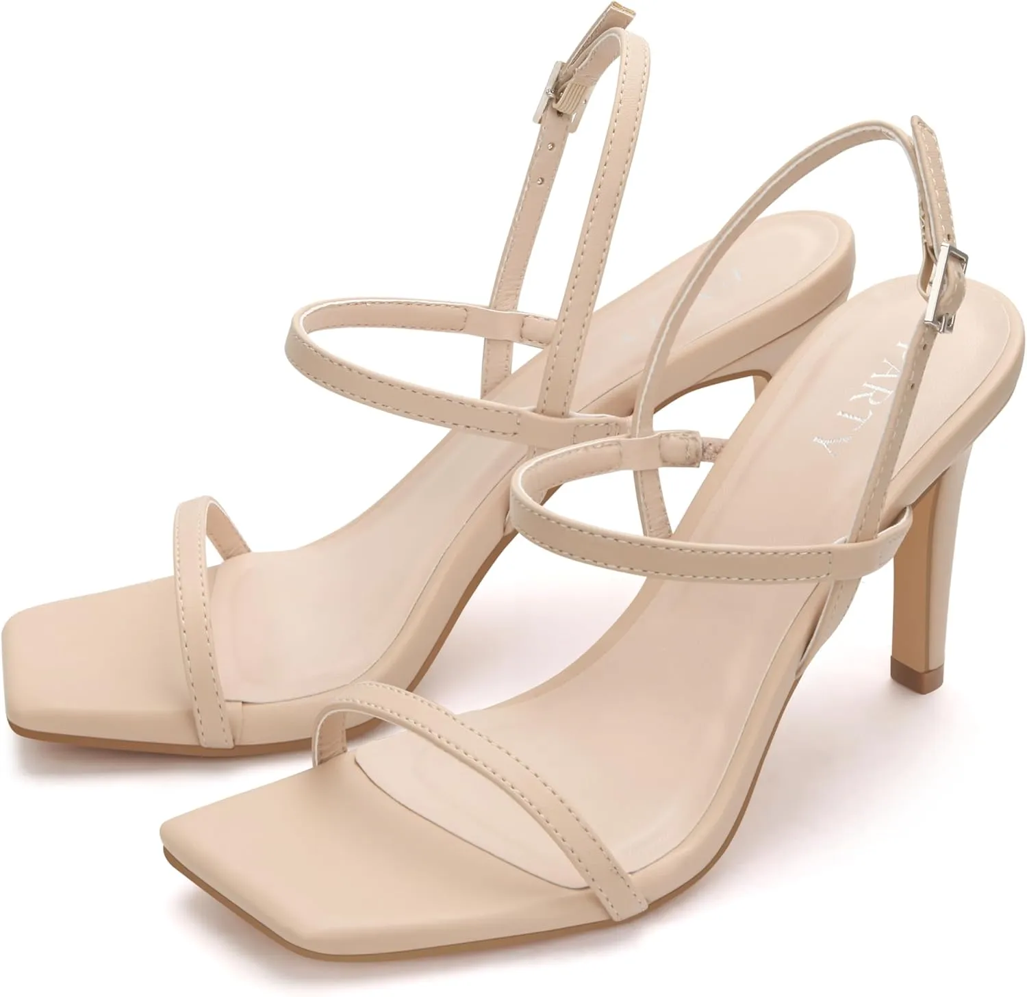 Women's Strappy High Heeled Sandals Open Toe Ankle Strap heels Comfy Weddings Shoes
