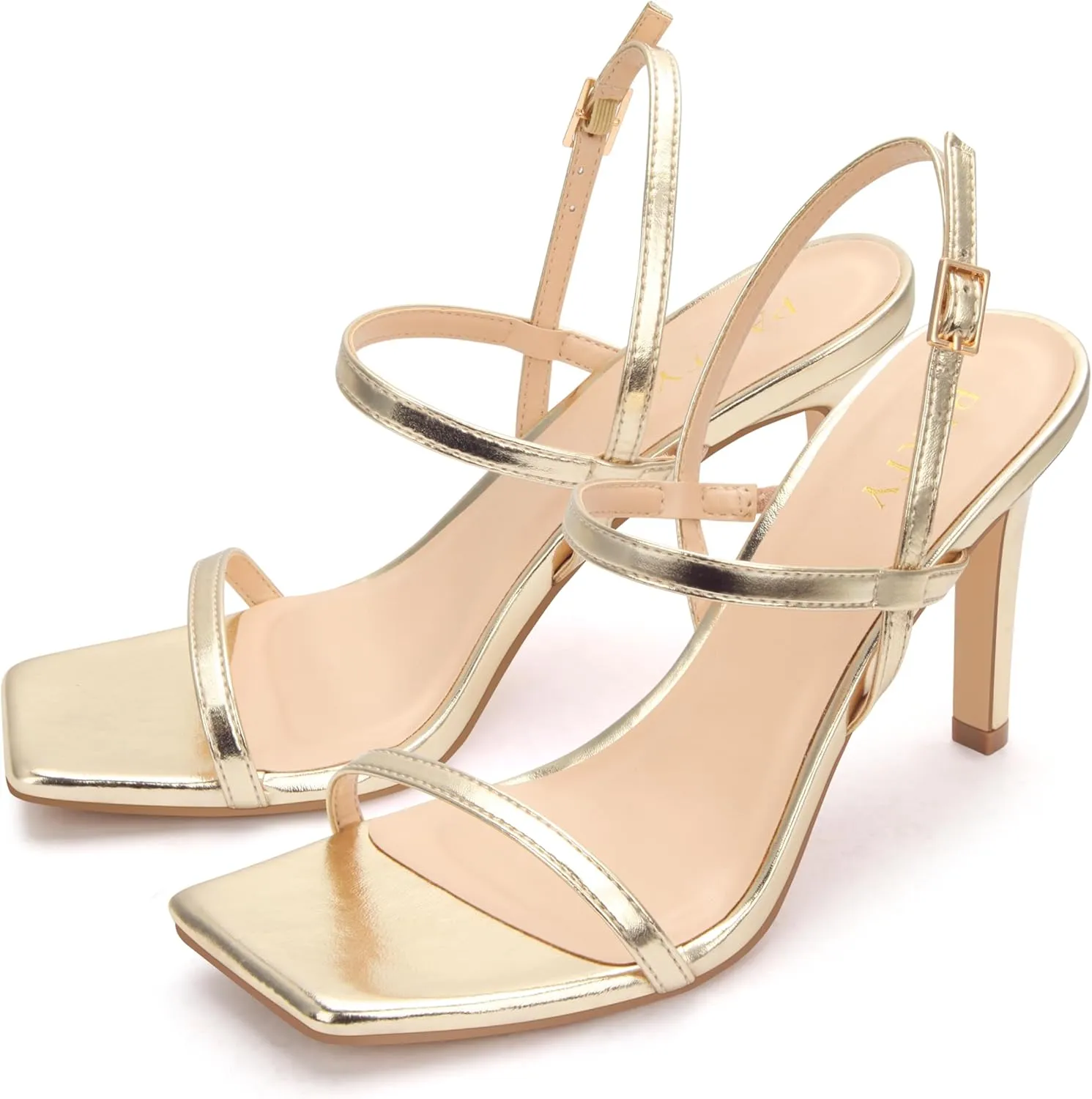 Women's Strappy High Heeled Sandals Open Toe Ankle Strap heels Comfy Weddings Shoes