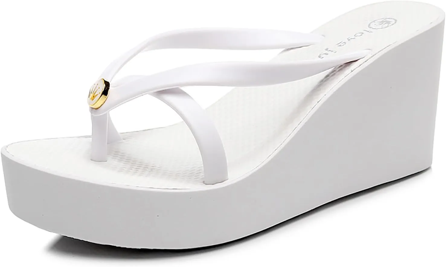 Women's Thong Wedge Platform Slides Sandals Fashion Comfort Open Round Toe Slip On Anti-Slip Chunky Heel Flip Flops Summer Pool Party Beach Walking Sandals