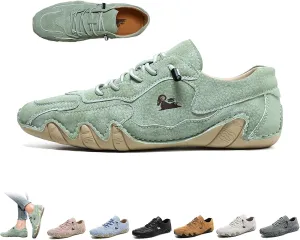 Women's Ultra-Light Soft Walking Shoes Italian Handmade Sneakers Breathable Non Slip Beck Shoes Comfort Casual Barefoot Shoes for Outdoor and Urban Life(Light Green,US 10)