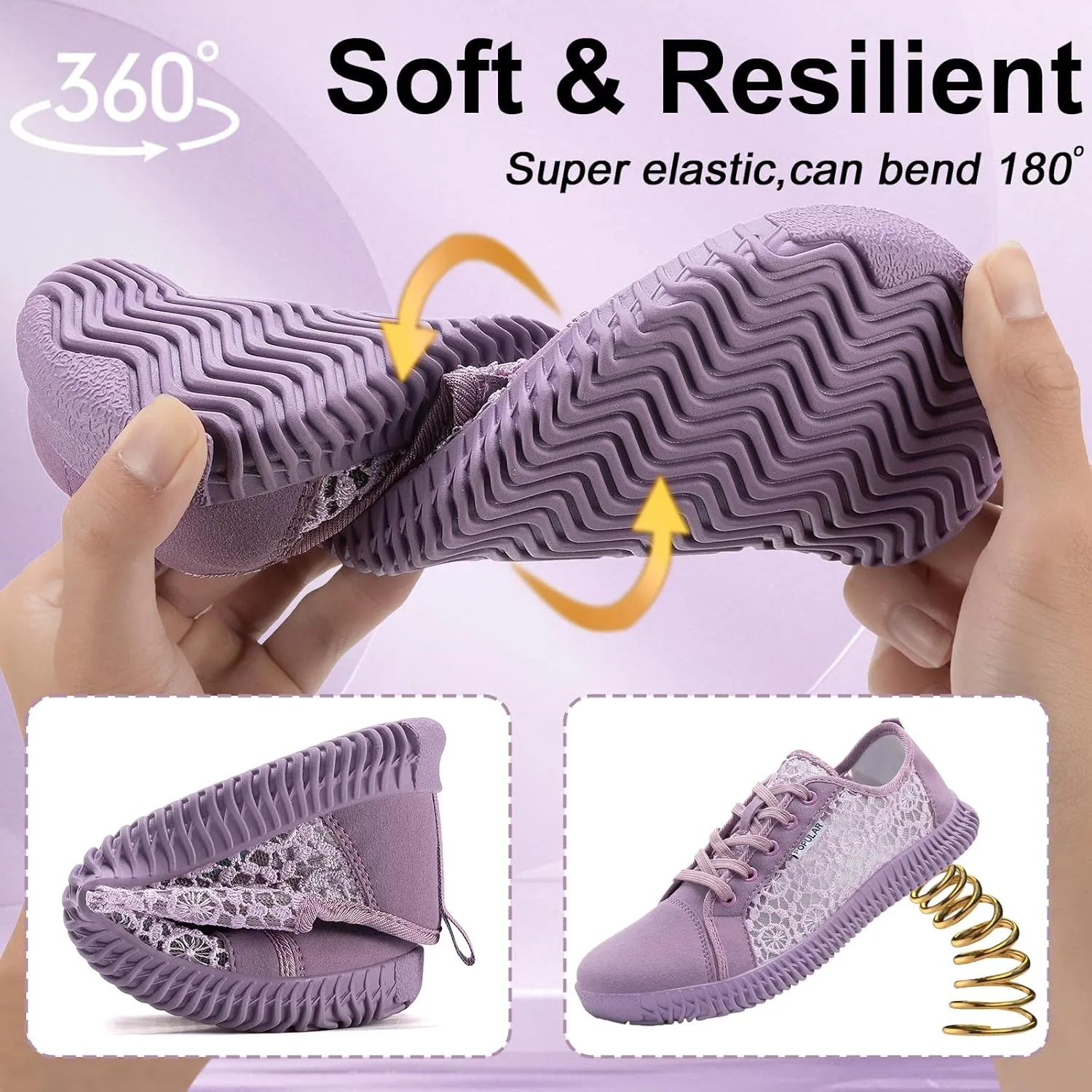 Women's Wide Toe Box Shoes Zero Drop Non Slip Extra Wide Width Fashion Sneakers Ultra Light Breathable Walking Shoes Casual Sneakers for Travel Work Trainers