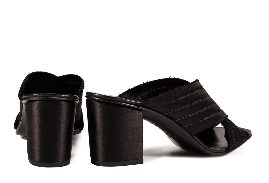 Xail Satin Sandal Black