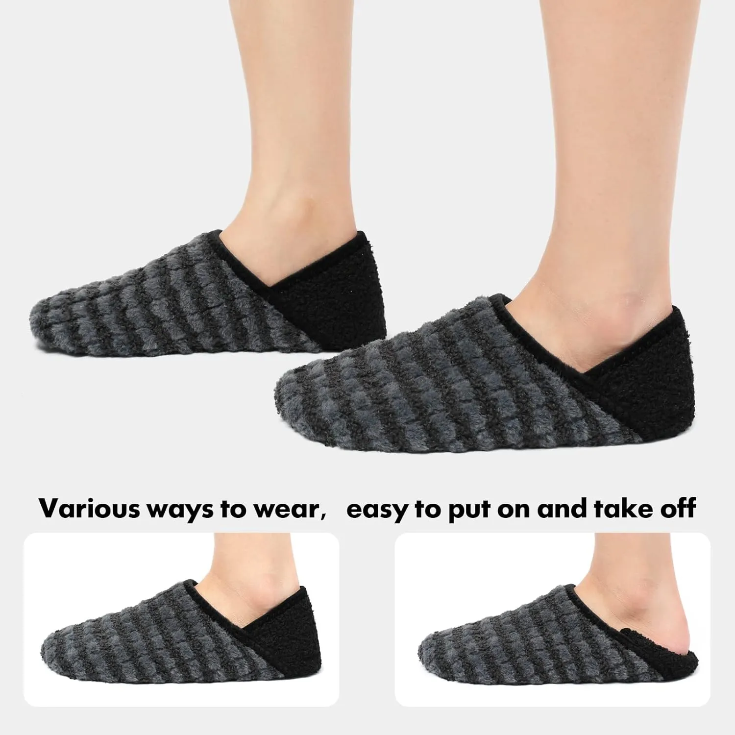 XIHALOOK House Slippers for Women Men Cozy Sock Shoes with Soft Rubber Sole Slip On for Indoor/Outdoor
