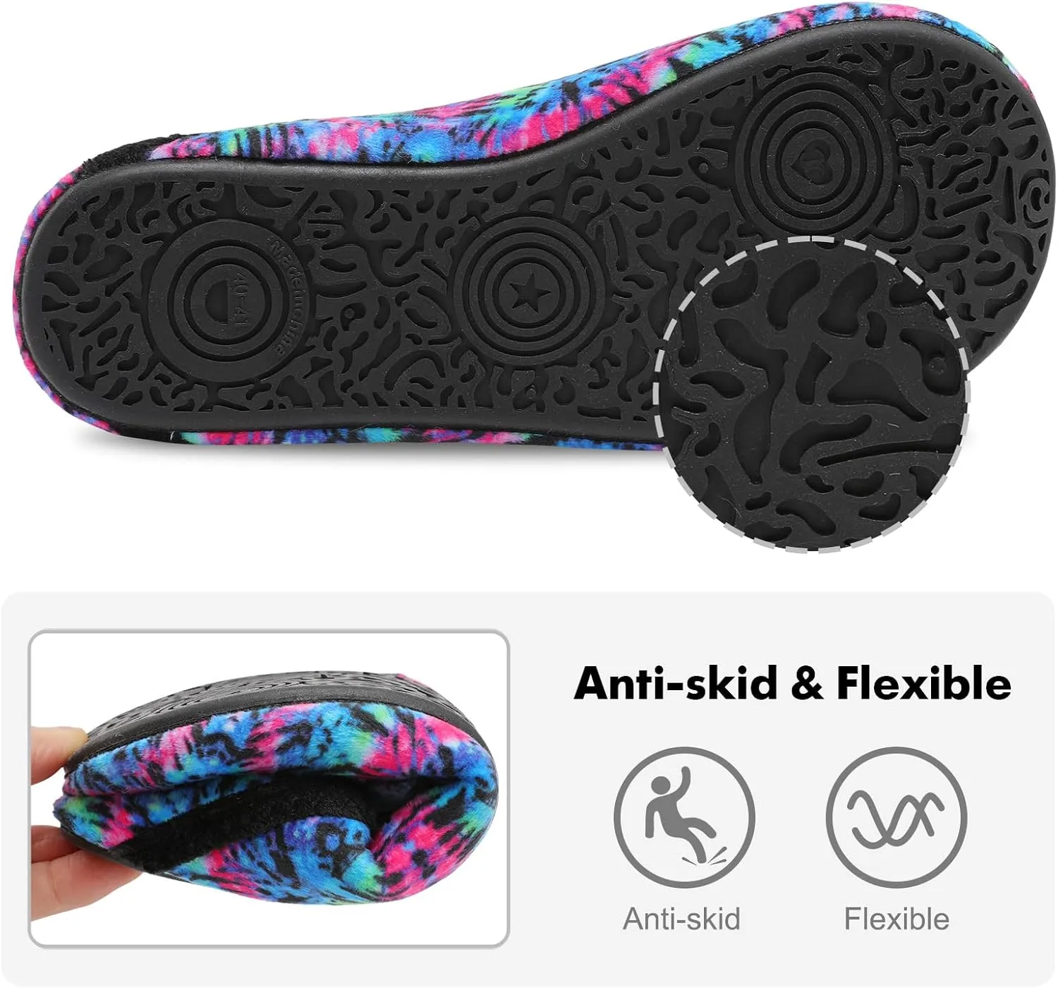 XIHALOOK House Slippers for Women Men Cozy Sock Shoes with Soft Rubber Sole Slip On for Indoor/Outdoor