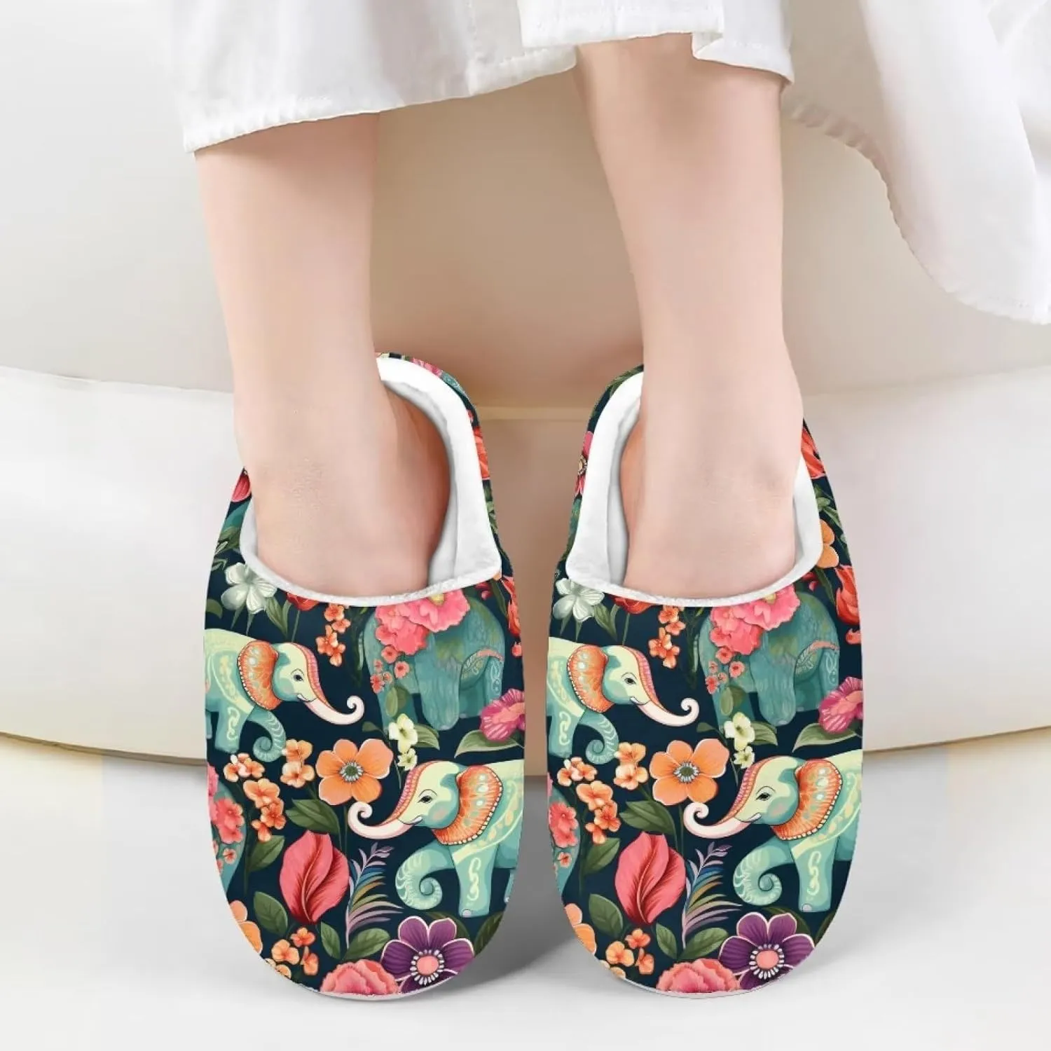Xpyiqun House Shoes Size 9-14.5 Kids Slip On Slippers for Boys Girls Home Slippers Soft Plush Winter Slippers