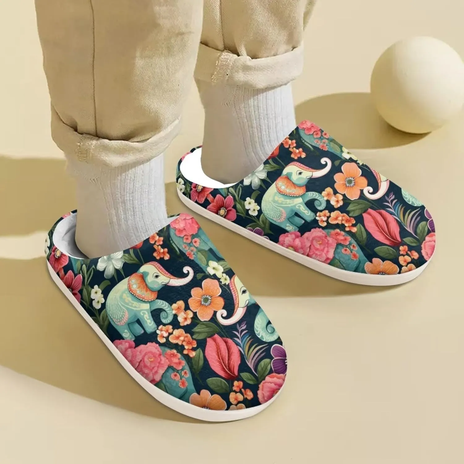 Xpyiqun House Shoes Size 9-14.5 Kids Slip On Slippers for Boys Girls Home Slippers Soft Plush Winter Slippers