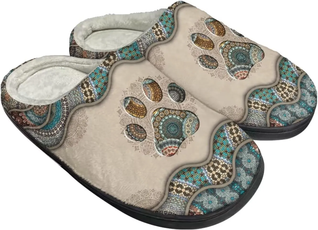 Xpyiqun Slippers Women Men Slip On House Shoes Fuzzy Warm Winter Slippers Size 4-12