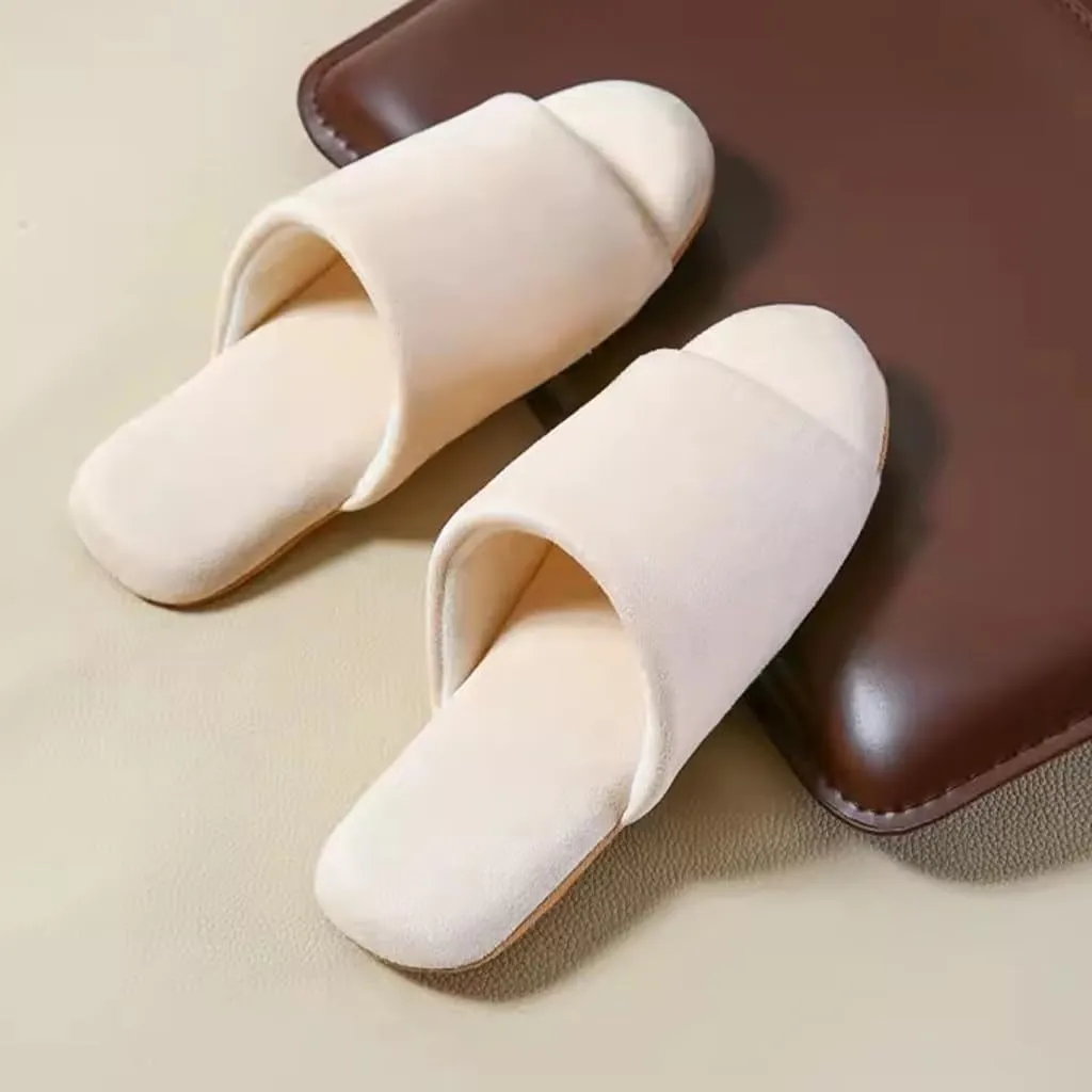 XUEMML Women Cotton Slippers，Japanese Mute Slippers, Men And Women Four Seasons Home Indoor Wooden Floor Non-slip Soft Bottom Silent Soft Slippers