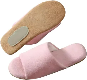 XUEMML Women Cotton Slippers，Japanese Mute Slippers, Men And Women Four Seasons Home Indoor Wooden Floor Non-slip Soft Bottom Silent Soft Slippers