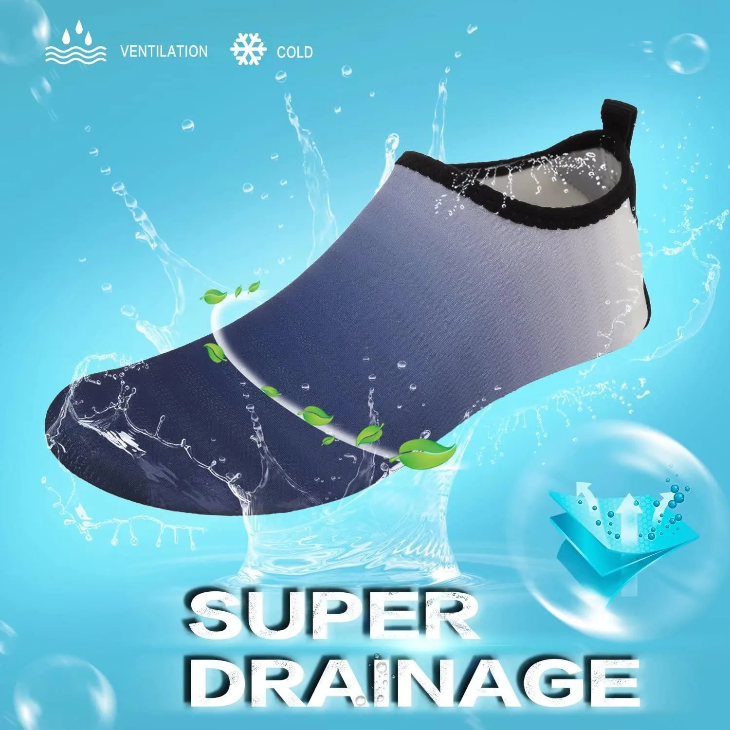 YALOX Water Shoes Women's Men's Outdoor Beach Swimming Aqua Socks Quick-Dry Barefoot Shoes Surfing Yoga Pool Exercise