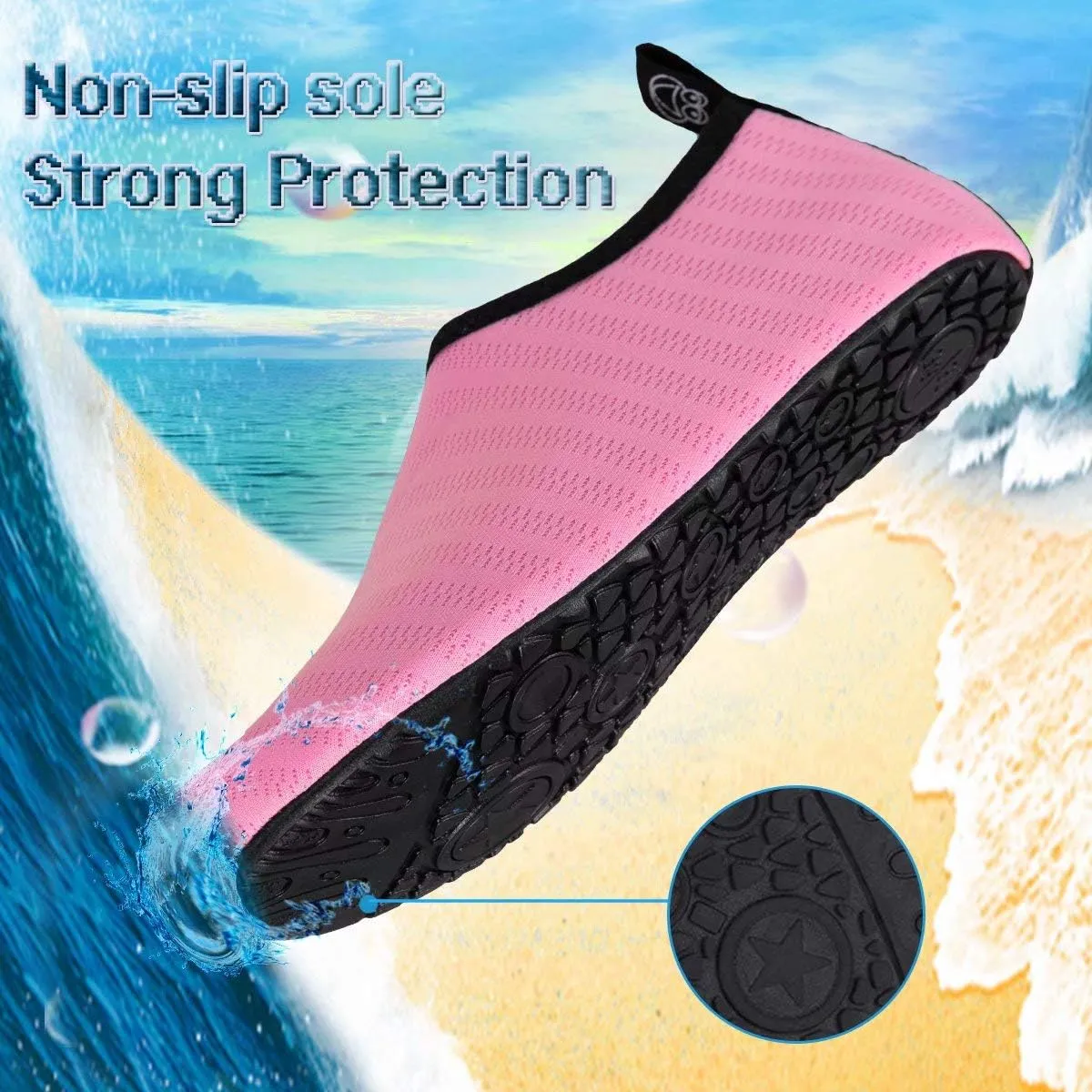YALOX Water Shoes Women's Men's Outdoor Beach Swimming Aqua Socks Quick-Dry Barefoot Shoes Surfing Yoga Pool Exercise