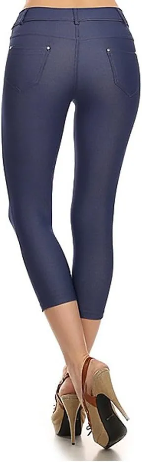 YELETE New Women's Stretchy Skinny Jeggings Shorts & Capri Pull On Style Trends SNJ