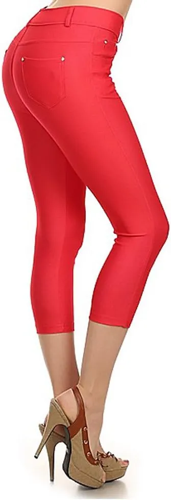 YELETE New Women's Stretchy Skinny Jeggings Shorts & Capri Pull On Style Trends SNJ