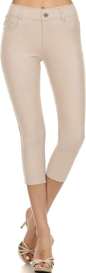 YELETE New Women's Stretchy Skinny Jeggings Shorts & Capri Pull On Style Trends SNJ
