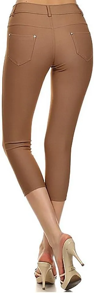 YELETE New Women's Stretchy Skinny Jeggings Shorts & Capri Pull On Style Trends SNJ