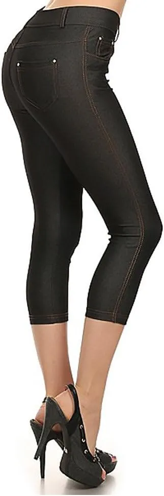 YELETE New Women's Stretchy Skinny Jeggings Shorts & Capri Pull On Style Trends SNJ
