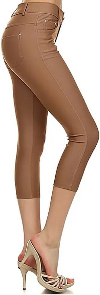 YELETE New Women's Stretchy Skinny Jeggings Shorts & Capri Pull On Style Trends SNJ