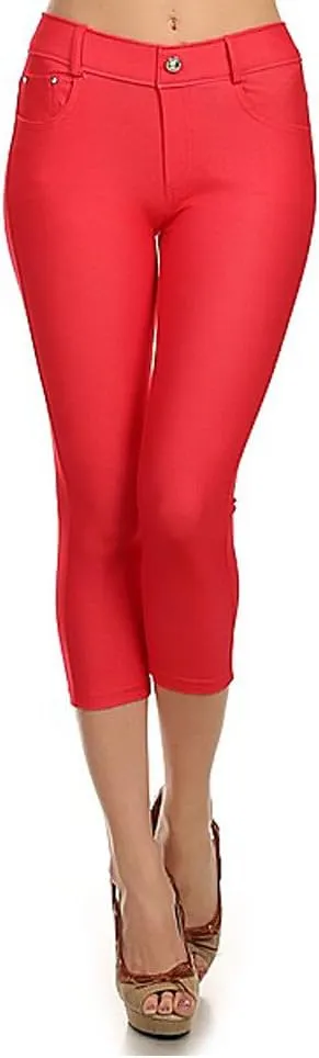 YELETE New Women's Stretchy Skinny Jeggings Shorts & Capri Pull On Style Trends SNJ