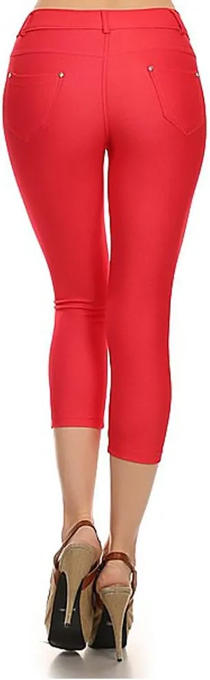 YELETE New Women's Stretchy Skinny Jeggings Shorts & Capri Pull On Style Trends SNJ